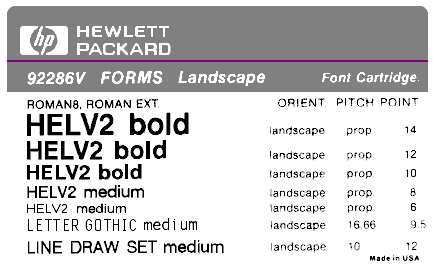 HP 92286V - Forms Landscape